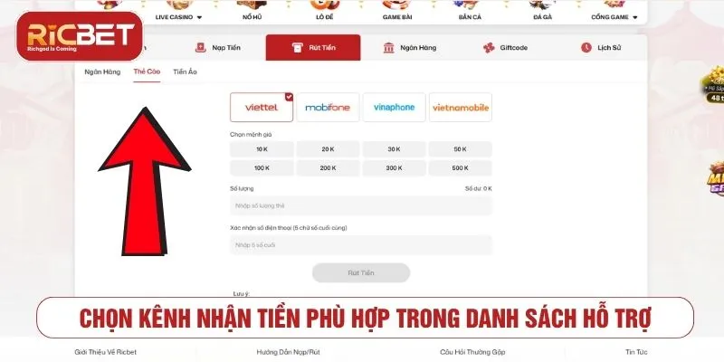 Rút Tiền RICBET - Điều Kiện Và Cách Giao Dịch An Toàn Chọn phương thức nhận tiền phù hợp khi rút tiền RICBET