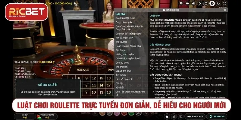 Luật chơi roulette trực tuyến cho người mới